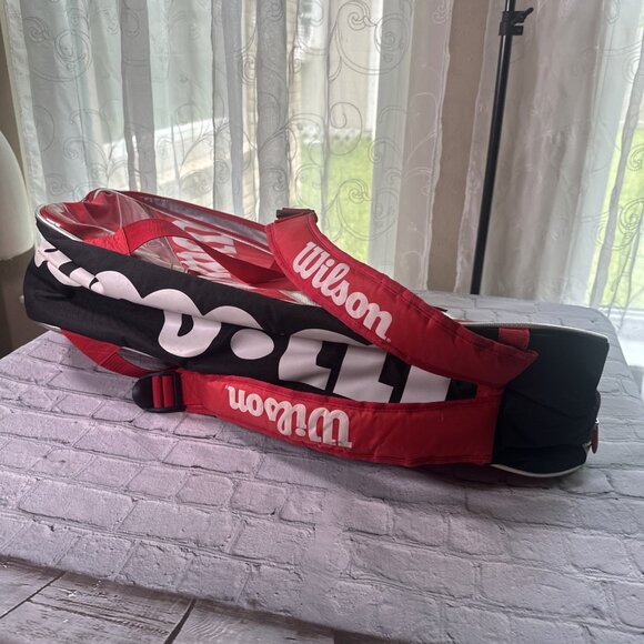 Wilson Pro Tour Thermo Guard Tennis Racquet Bag Red K Factor Backpack 12 Racket - Picture 8 of 12